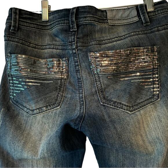 Bongo Women’s Embellishment Distressed Straight Leg Jeans Sz 11 - Picture 2 of 13